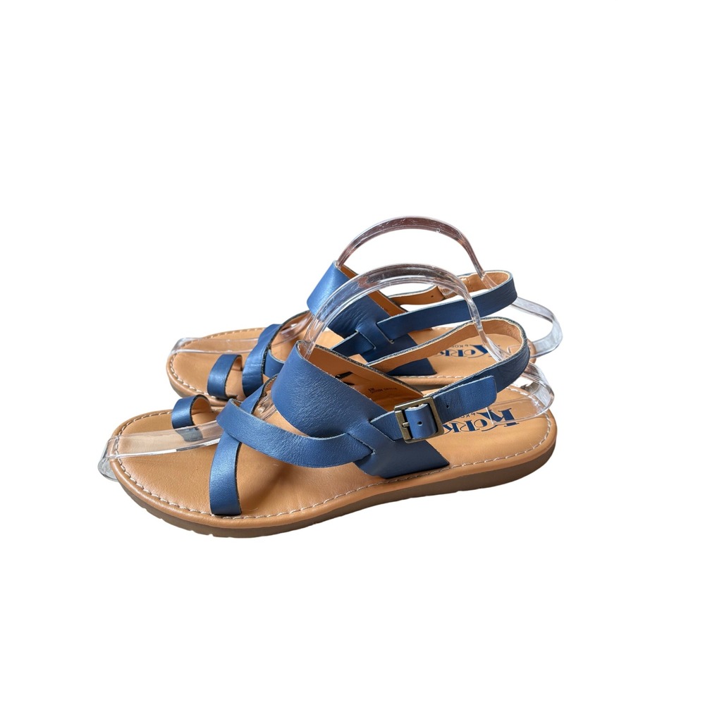 Korks by Kork-Ease Blue Strappy Toe Loop Flat Sandals Womens Size 8 Blue K55204 - Picture 3 of 8